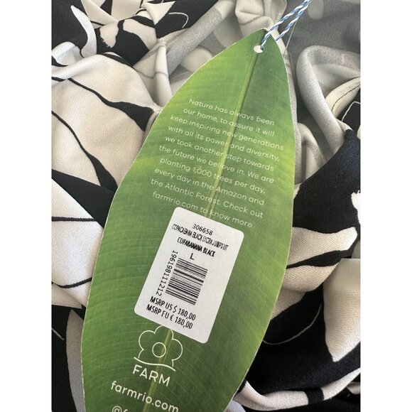 FARM RIO Copacabana Black White Lycra Jumpsuit Size Large NEW NWT - Picture 3 of 6